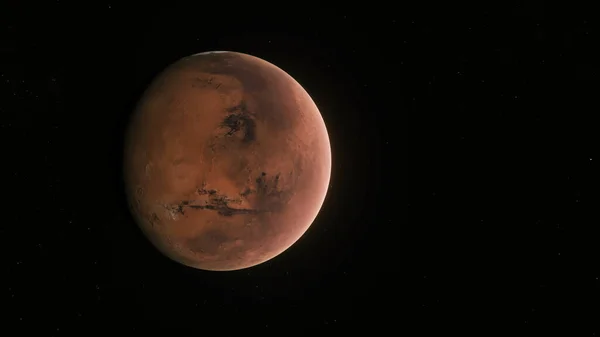 Conceito 110 Vista Planeta Renderização Realista Mars Com Atmosfera Estrelas — Fotografia de Stock