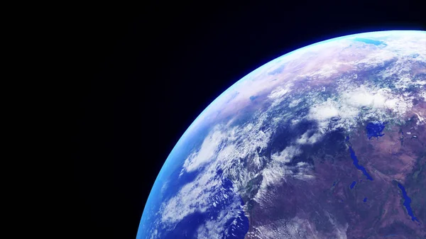 Koncept Krásná Scenérie Realistické Planety Země Vesmíru Atmosférickými Mraky Vysoce Stock Fotografie