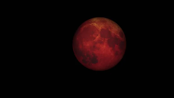 Conceito Cenário Lua Sangue Realista Espaço Com Crateras Impacto Asteróides — Fotografia de Stock