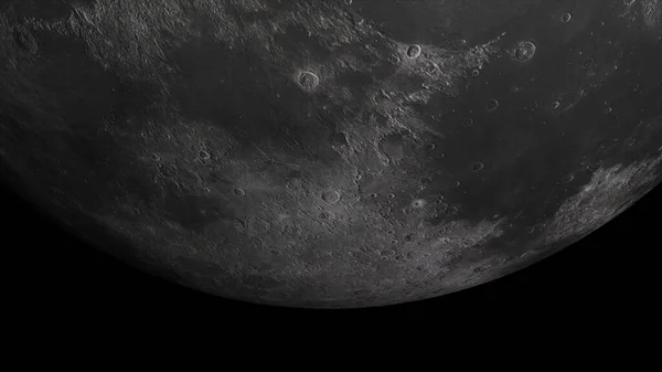 Conceito Cenário Lua Realista Espaço Com Crateras Impacto Asteróides Alta — Fotografia de Stock