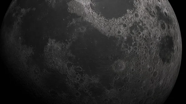 Concepto Escenario Luna Realista Desde Espacio Con Cráteres Impacto Asteroides — Foto de Stock