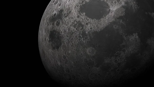 Concepto Escenario Luna Realista Desde Espacio Con Cráteres Impacto Asteroides — Foto de Stock