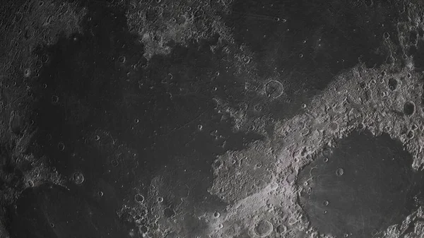 Conceito Cenário Superfície Lua Realista Espaço Com Crateras Impacto Asteróides — Fotografia de Stock