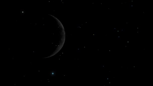 Fase Lunar Vista Desde Lejos Starry Night Concept Vista Desde — Vídeo de stock