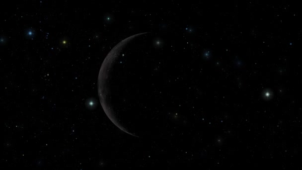 Faza Pełni Księżyca Gwiaździstej Nocy Concept Widziana Kosmosu Realistyczną Naturalną — Wideo stockowe