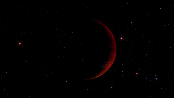 Kanlı Faz Starry Night Concept Uzaydan Gerçekçi Doğal Yıldız Efektli — Stok video