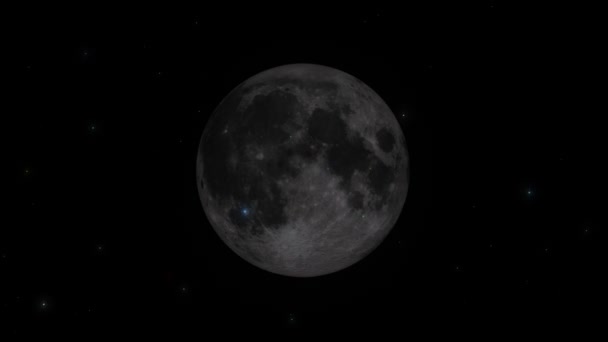 Pełnia Księżyca Gwiaździstej Nocy Concept Widziana Kosmosu Realistycznym Naturalnym Księżycem — Wideo stockowe