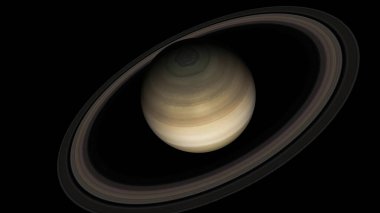 Uzaydan Satürn Gezegeni 'nin 6-P1 görüntüsü. Yüksek detaylı 3B görüntüleme.