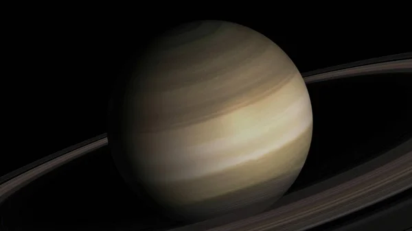 Onderwerp Zicht Realistische Planeet Saturnus Vanuit Ruimte Hoge Gedetailleerde Rendering — Stockfoto