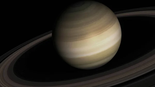 Onderwerp Zicht Realistische Planeet Saturnus Vanuit Ruimte Hoge Gedetailleerde Rendering — Stockfoto