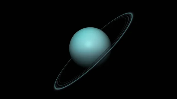 Concept Pohled Realistickou Planetu Uran Kroužky Vesmíru Vysoce Detailní Vykreslování Stock Fotografie