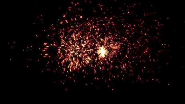 Conceito Vista Dos Fogos Artifício Realistas Céu Noturno Com Padrão — Vídeo de Stock