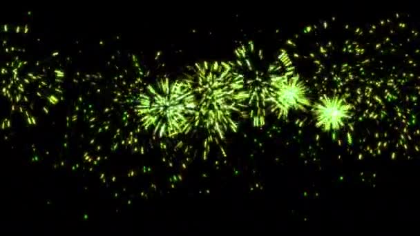 Koncept View Realistic Fireworks Night Sky Random Pattern Explosion Sparks — Stockvideo