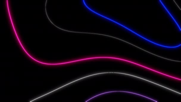 Konzept Abstrakte Flüssige Linien Psychedelische Muster Neon Farbe Animation Hintergrund — Stockvideo