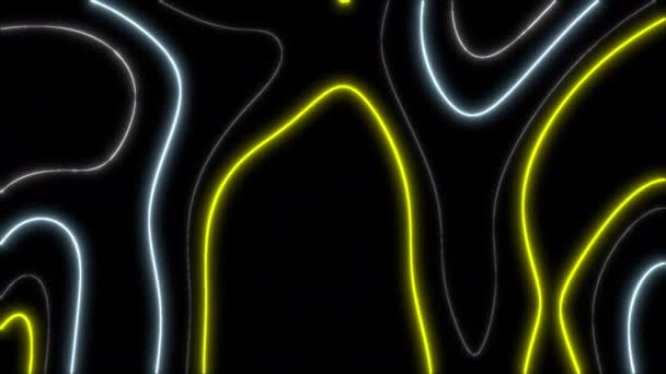 Koncepcja Abstrakcyjne Linie Cieczy Żywe Paprocie Neonowe Kolorowe Tło Animacji — Wideo stockowe