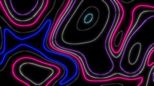 Konzept Abstrakte Flüssige Linien Animation Hintergrund Psychedelische Muster Neon Farbe — Stockvideo