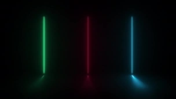 Koncept Animerat Abstrakt Neonljus Med Led Ljuseffekt Och Flimrande Mönster — Stockvideo