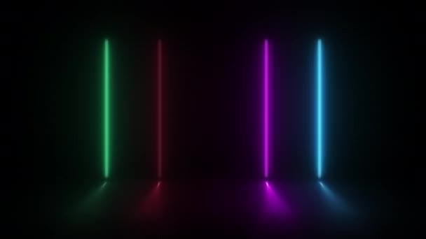 概念41 N1具有导引光效果和闪烁模式的动画抽象霓虹灯 — 图库视频影像