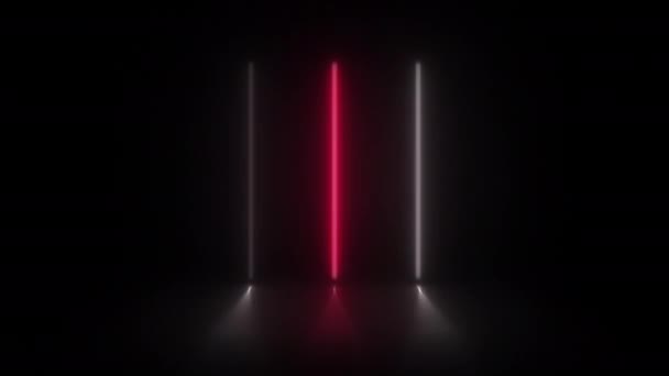 Kavramının Canlandırılmış Soyut Neon Işığı Kurşun Işık Efekti Titreşimli Desen — Stok video