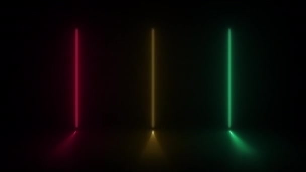 Concepto Luz Neón Abstracta Animada Con Efecto Luz Led Patrón — Vídeos de Stock