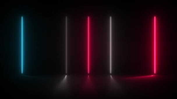 Koncepcja Animowane Abstrakcyjne Światło Neonowe Efektem Świetlnym Led Migoczącym Wzorem — Wideo stockowe
