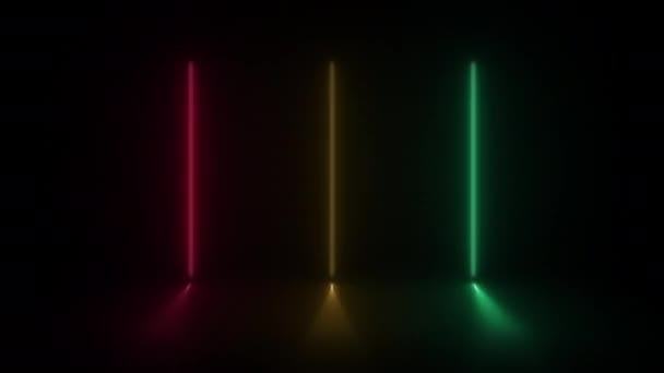 Onderwerp Geanimeerd Abstract Neon Licht Met Led Lichteffect Knipperend Bewegend — Stockvideo