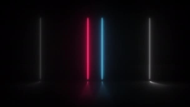 Kavramının Canlandırılmış Soyut Neon Işığı Kurşun Işık Efekti Yanıp Sönen — Stok video