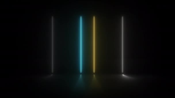 Koncept Animované Abstraktní Neonové Světlo Led Světelným Efektem Blikajícím Pohyblivým — Stock video