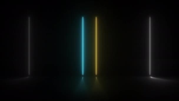 Onderwerp Geanimeerd Abstract Neon Licht Met Led Lichteffect Knipperend Bewegend — Stockvideo