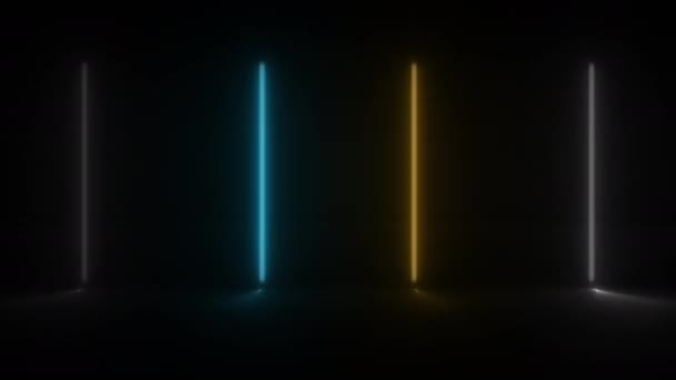 Koncept Animerat Abstrakt Neonljus Med Led Ljuseffekt Och Blinkande Rörligt — Stockvideo