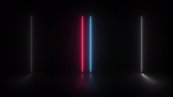 Koncept Animerat Abstrakt Neonljus Med Led Ljuseffekt Och Blinkande Rörligt — Stockvideo