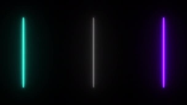 Animasyon Işık Efektli Titreşen Desenli Soyut Neon Işığı — Stok video