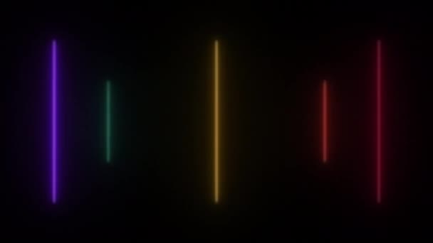 Onderwerp Geanimeerd Abstract Neon Licht Met Led Lichteffect Flikkerend Patroon — Stockvideo