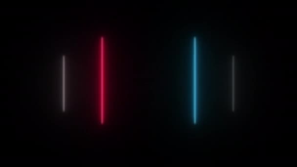 Koncept 165 Animované Abstraktní Neonové Světlo Led Světelným Efektem Blikajícím — Stock video