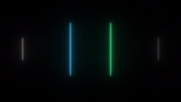Koncept 168 Animované Abstraktní Neonové Světlo Led Světelným Efektem Blikajícím — Stock video