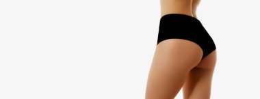 Sağlıklı yaşam diyet ve fitness. Güzel ince kadının vücut. Mükemmel ince kız genç vücut tonda. Fitness ya da plastik cerrahi ve estetik kozmetik. Gergin elastik eşek. Firma kalça