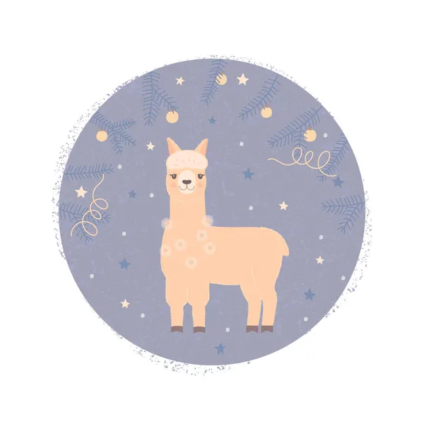 Ilustración animal para una tarjeta de Navidad. — Vector de stock