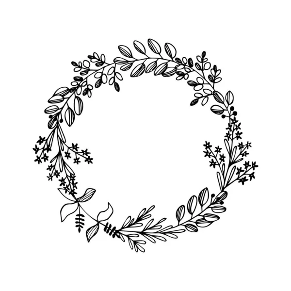 Corona de ramitas simples con hojas diferentes. — Vector de stock