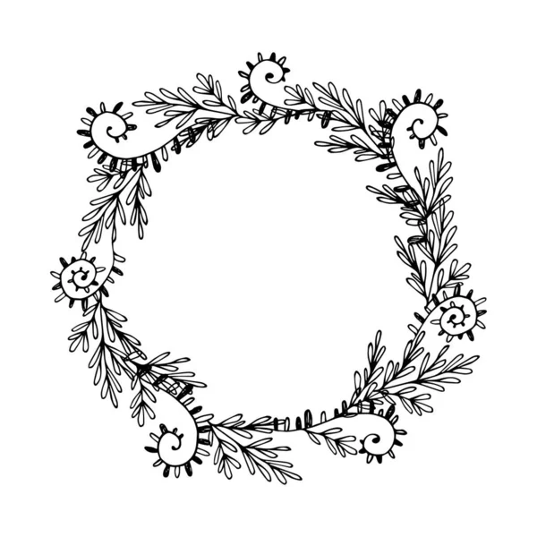 Corona de ramitas simples con hojas diferentes. — Vector de stock