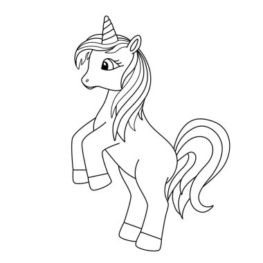 Güzel bir tek boynuzlu atın siyah çizgisi.. 