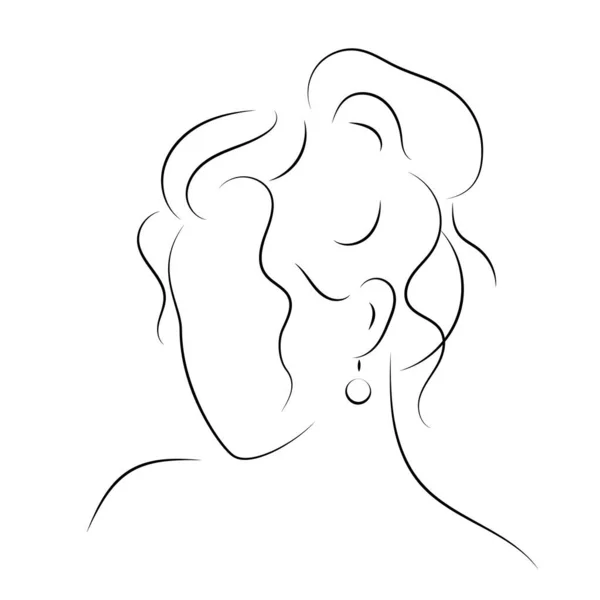 A silhueta de cara de mulher e penteado. —  Vetores de Stock