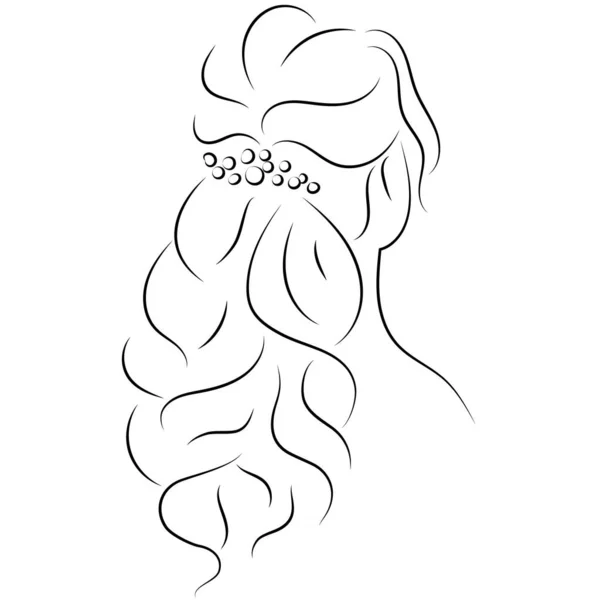 女性の顔や髪型のシルエット. — ストックベクタ