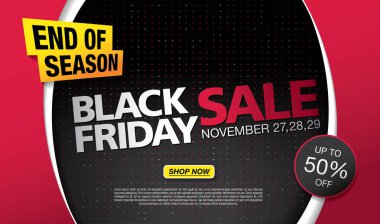 Kara Cuma indirimli bayrak tasarımı, vektör illüstrasyonu