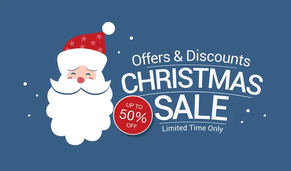 Christmas Sale Banner Santa Vector Illustration —  Vetores de Stock