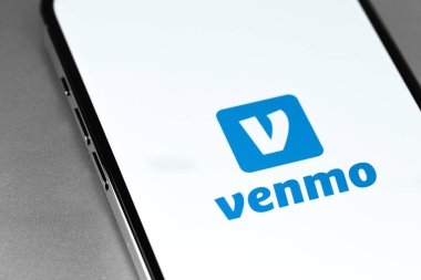 Venmo logo mobile app on screen smartphone iPhone closeup. Venmo is a mobile payment service owned by PayPal. Moscow, Russia - July 28, 2021