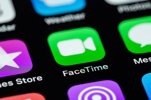Facetime Иконка Приложение Экране Iphone Facetime Название Технологии Видео Аудиозвонков — стоковое фото