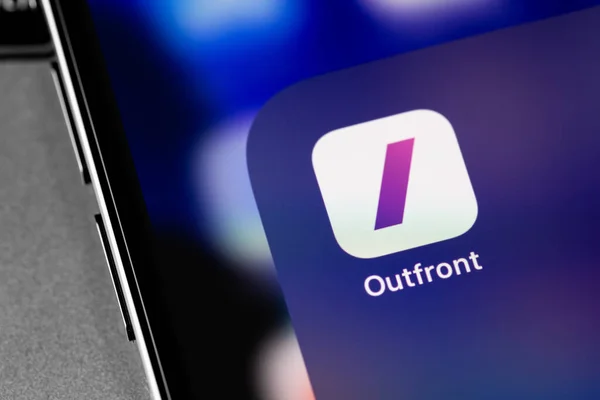 Outfront Media Mobile Icon App Screen Smartphone Iphone Closeup Outfront — Stockfoto