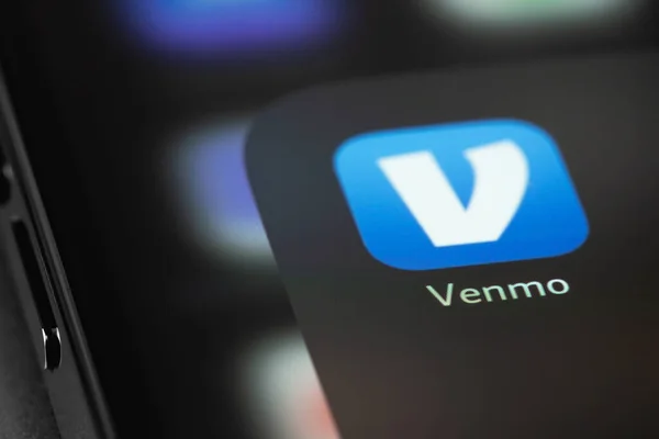 Venmo Mobile Icon App Screen Smartphone Iphone Macro Venmo Mobile — Stockfoto