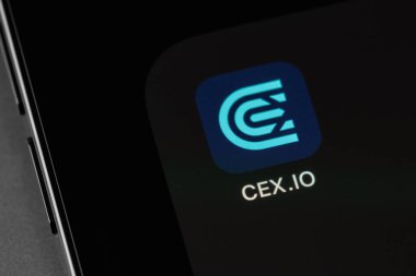CEX.IO mobile app on screen smartphone. CEX.IO - one of the largest cryptocurrency exchange on the market. Moscow, Russia - October 14, 2021