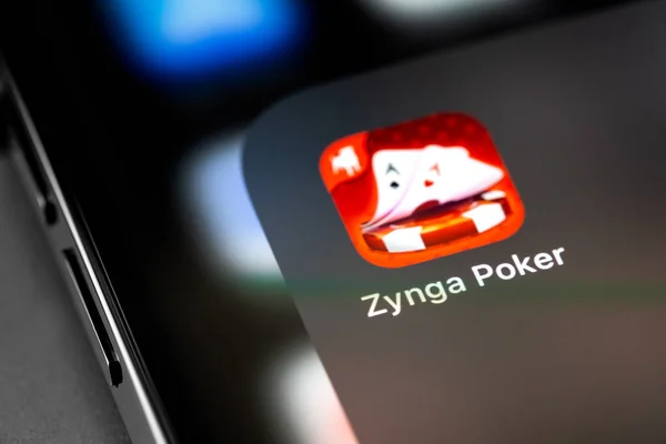 Zynga Poker Mobile App Icon Screen Smartphone Iphone Zynga American — Stok fotoğraf